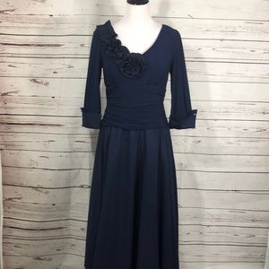 Jessica Howard Formal A-Line Dress Navy Size 8